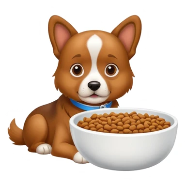 Dog with food sticker