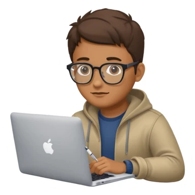 A developer writing code on his macbook sticker