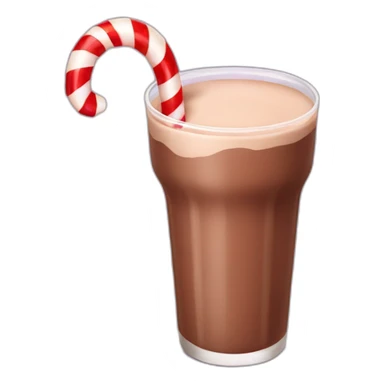 chocolate milk with a candy cane in it sticker