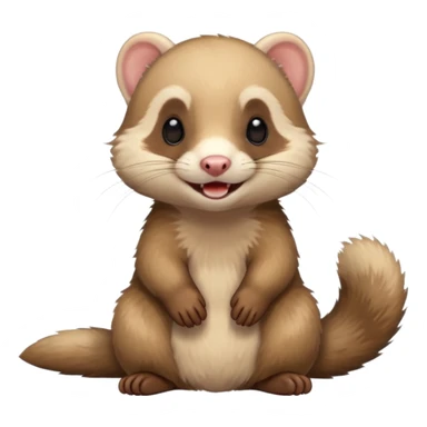 happy ferret sitting sticker
