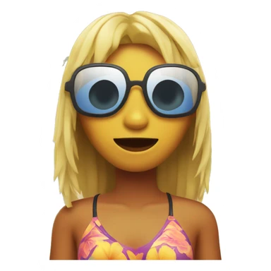 Chica en playa sticker