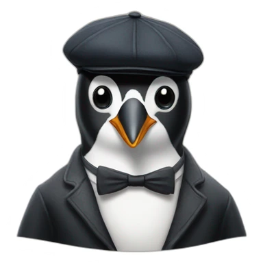Penguin with tom shelby's flat cap from peaky blinders sticker