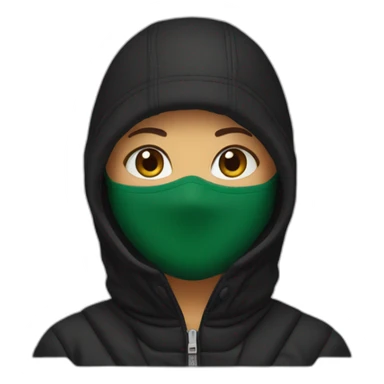 Lacoste black balaclava girl sticker