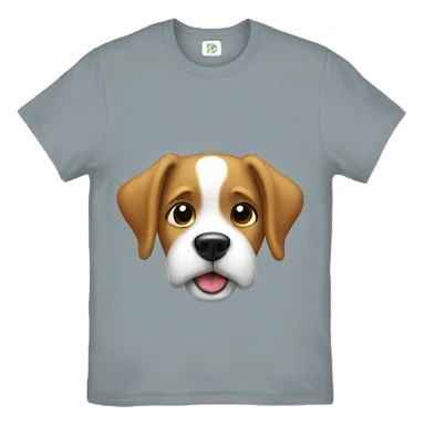 Dog with t-shirt sticker