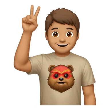 man throwing up ewok gang sign sticker