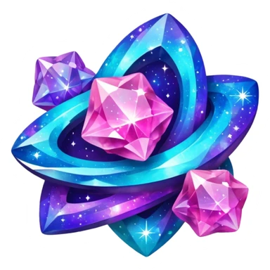 Nebulae galaxy sparkly starry shiny blue and purple and pink and turquoise crystal sticker