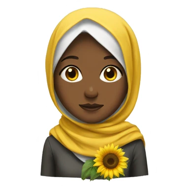 girl with sunflower hijab sticker