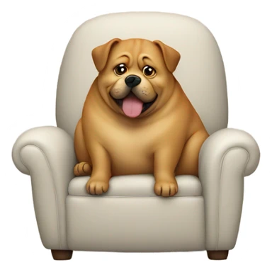 fat dog chair sticker