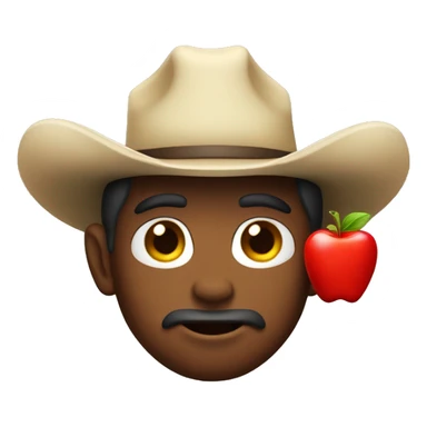 Cow-boy with piment (apple emoji) sticker