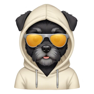 Black schnauzer wearing sunglasses and a hoodie  sticker
