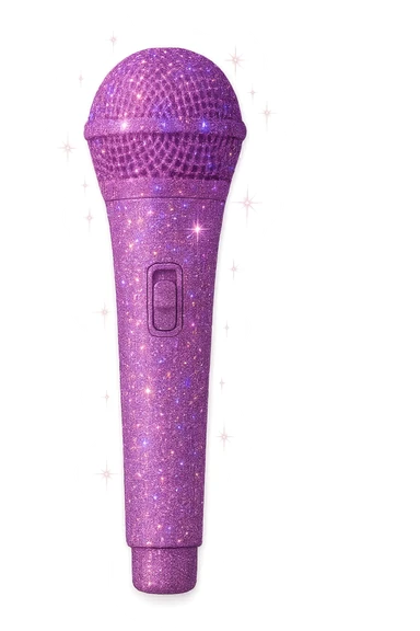 kpop microphone, sparkly, no background sticker