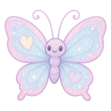 sparkling girly butterfly, pastel and cute sticker