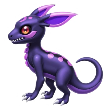 Shiny Duskull-Salandit-Umbreon-Fakémon-hybrid-creature (full body)  sticker