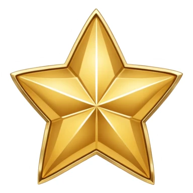 golden trinket star shape, central empty space, details in border, golden sticker