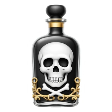 an elegant black poison bottle, no skull, no bones sticker