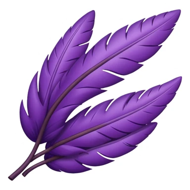 una pluma de ave morada sticker
