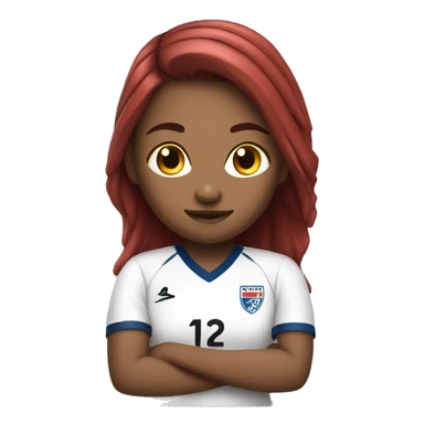 Girl soccer player with red jersey  sticker
