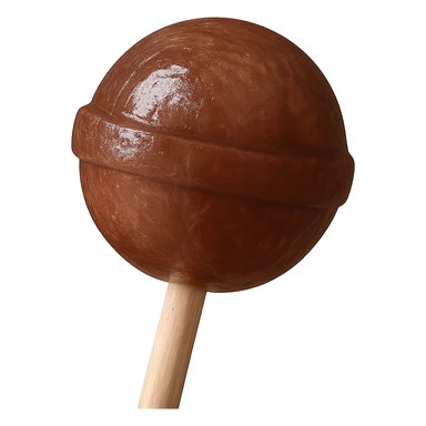 Change the lollipop color to brown in a realistic style, keep the background transparent. sticker
