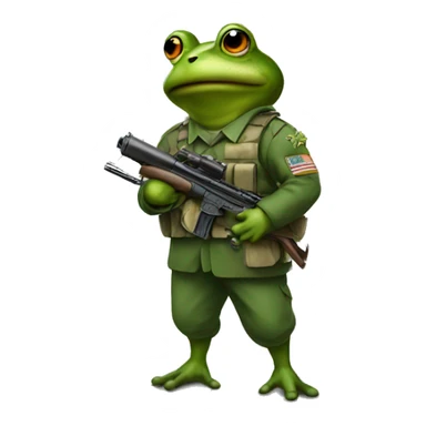  a military frog with a gun sticker