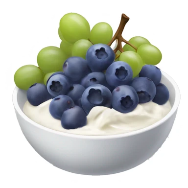 yoghurt bowl with grapes and blueberries sticker
