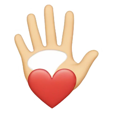 One hand half heart sticker