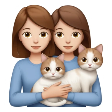 Due fidanzati, capelli marroni, che tengono in mano un gatto bianchissimo  sticker