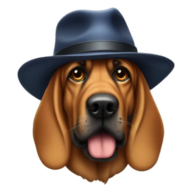 Bloodhound with detective hat sticker