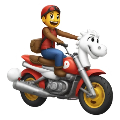 maro bros riding yoshi sticker