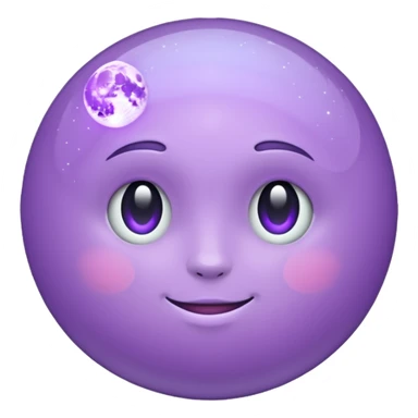 realistic lilac moon sticker