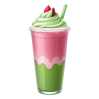 iced strawberry matcha latte sticker