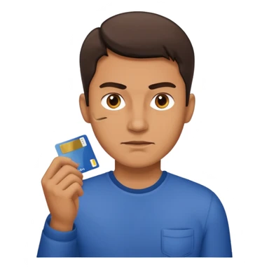 Scissors cutting man ID card in 2 parts. Realistic sticker