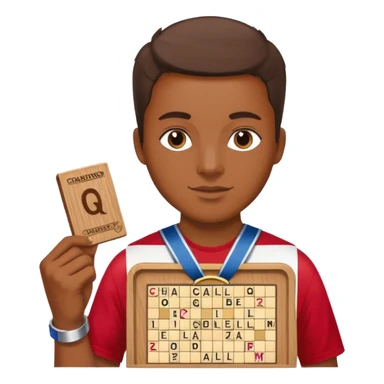 Word game champion sticker