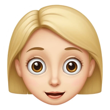 Funny caricature style cartoon, big eyes, happy face sticker