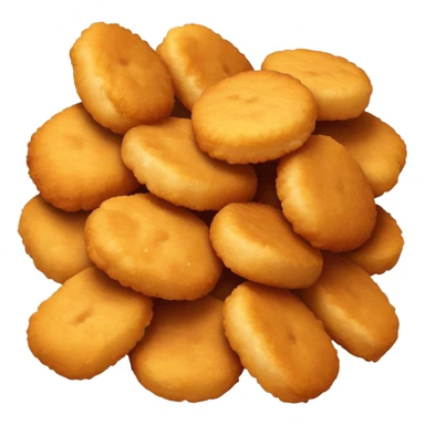 chicken nuggets, classic fast food, simple emoji style sticker