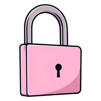 Pink heart and lock sticker