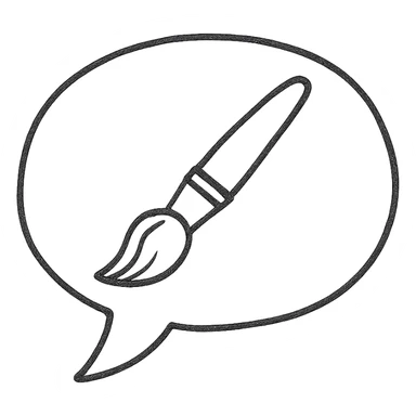 chat bubble with a brush inside sticker