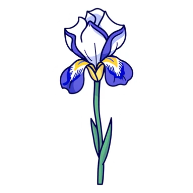 blue flag iris flower sticker