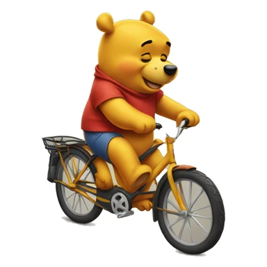 Pooh riding a bike sticker