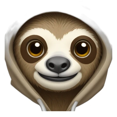sloth wearing hoodie sticker
