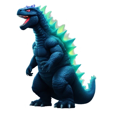 Dark iridescent godzilla glowing sticker