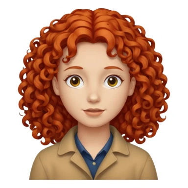 curly red hair sticker