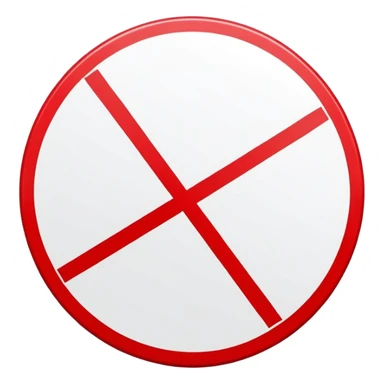 Red prohibition sign, circle with diagonal line crossing through it sticker
