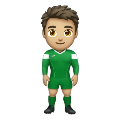 jugador de rugby equipación verde sticker