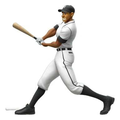 Tiger woods playing baseball  sticker