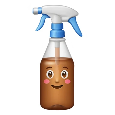 spray bottle brown colored sticker