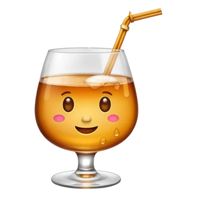 Emoji with an amaretto sour cocktail whiskey glass sticker