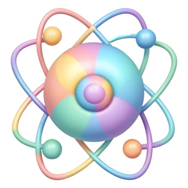 nuclear model of a pastel rainbow atom sticker