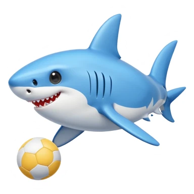 mały słodki shark z piłkom sticker