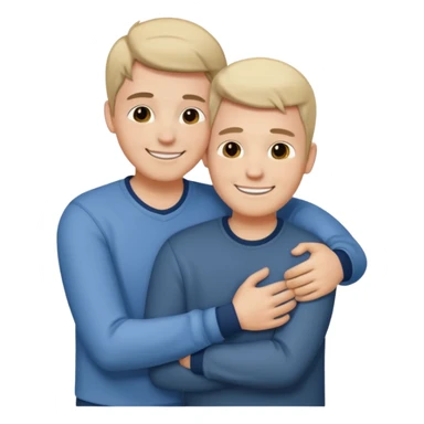 Two males hugging for comfort sticker