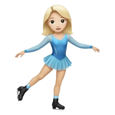 Make a female figure skater with blonde hair sticker